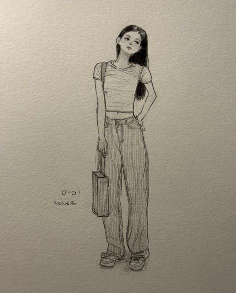 Girl Standing Drawing, Easy Portrait Drawing, Have A Happy Weekend, Sick Drawings, Design Portrait, Instagram 2023, Fashion Drawing Sketches, Animation Art Sketches, Beauty Art Drawings