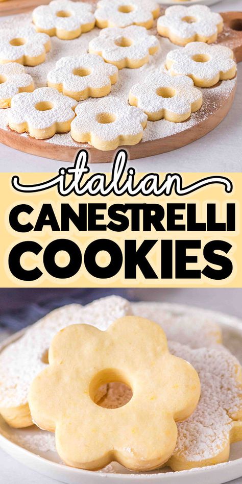 Canestrelli cookies for Easter or the springtime Canestrelli Cookies, Heavenly Dessert Recipe, Italian Fig Cookies, Cookies Italian, Italian Butter Cookies, Holiday Sugar Cookies, Delicious Christmas Desserts, Italian Christmas Cookies, Cake Roll Recipes