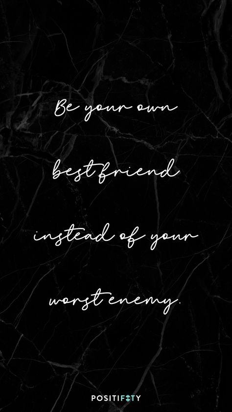 Be your own best friend instead of your own worst enemy Over Thinking Quotes, Be Your Own Best Friend, Your Own Best Friend, Own Best Friend, Boss Up Quotes, Boo Thang, Bad Feeling, Wellness Blog, Up Quotes