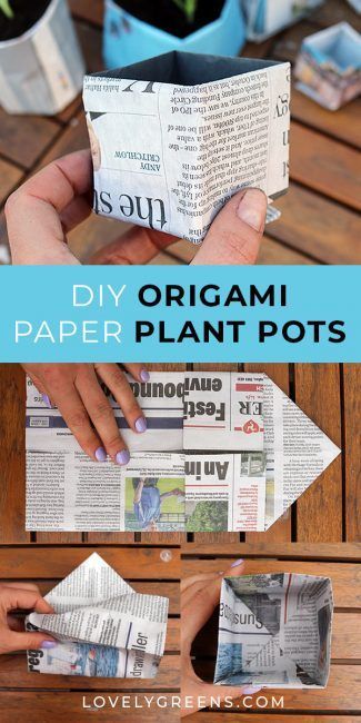 Two ways that you can make newspaper plant pots. One method gives you round pots in less than 30-seconds and the other makes square origami plant pots. Use either for starting seeds, or growing small plants in. Full instructional video included #lovelygreens #diygarden #gardeningtips Newspaper Pots Seed Starting, Newspaper Pots, Paper Plant Pots, Seed Starting Containers, Square Origami, Diy Newspaper, Starting Seeds, Seedling Pots, Seed Pots