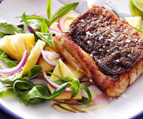 Barramundi Recipes, Tomato Butter Sauce, Oven Baked Fish, Tomato Butter, Pineapple Salad, Pineapple Recipes, Mince Recipes, How To Cook Fish, Slices Recipes