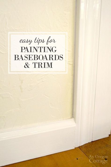 Transform a room in an unexpected way with these #paintingtips from @anoregoncottage Baseboards And Trim, Painting Baseboards, Tips For Painting, Baseboard Trim, Intercom System, Floor Trim, Work Diy, Paint Line, Cleaning Walls