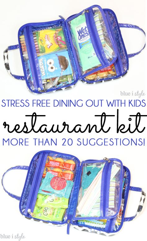 NOW UPDATED! Make eating out less stressful and more fun for parents and kids alike by creating a restaurant kit! More than 20 suggestions for kids, as well as essentials for babies and toddlers! Restaurant Kit, Kids Restaurant, Kids Restaurants, Kid Hacks, Busy Bags, Toddler Travel, Toddler Fun, Toddler Life, Travel Activities