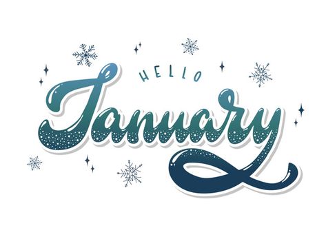 Hello january hand lettering quote Premi... | Premium Vector #Freepik #vector #snow #hand #brush #quote January Font, January Clipart, January Lettering, Hello January, Hello April, Hello March, Vector Quotes, Studio Background Images, Hand Lettering Quotes