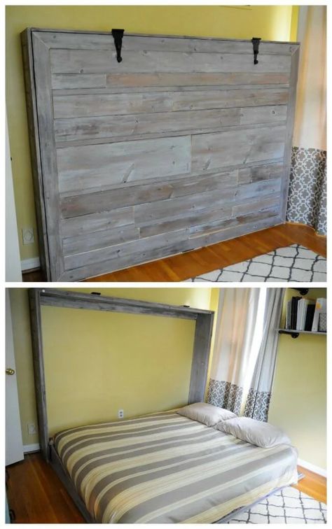 18 Best DIY Murphy Bed Ideas and Designs for 2023 Wall Bed Diy, Murphy Bed Ideas, Build A Murphy Bed, Best Murphy Bed, Murphy Bed Ikea, Modern Murphy Beds, Murphy Bed Diy, Murphy Bed Plans, Murphy Beds