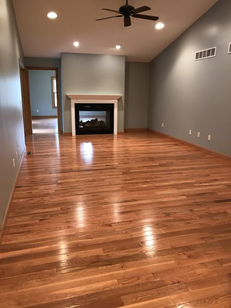 Oak Trim Flooring Ideas, Wood Flooring With Wood Trim, Honey Hardwood Floors Living Room, Best Paint With Wood Trim, Paint Colors For Wood Floors, Wood Trim With Wood Floors, Colors That Go With Wood Floors, Hardwood Floor Living Room Ideas, Gunstock Oak Floors Wall Color