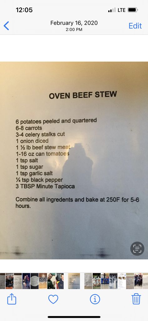 5 Hour Beef Stew With Tapioca, Oven Beef Stew With Tapioca, Beef Stew With Tapioca, Oven Beef Stew, Tapioca Recipes, Baklava Recipe, Beef And Potatoes, Beef Casserole Recipes, Beef Stew Meat