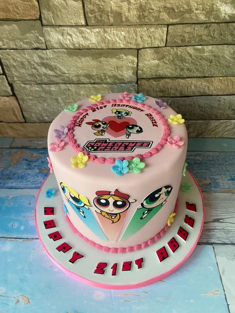 Powerpuff Cake Design, Power Puff Girls Birthday Party Ideas, Powerpuff Girls Birthday Party Ideas, Powerpuff Girls Cake, Powerpuff Cake, Power Puff Girls Cake, Zootopia Cake, Bubble Birthday Parties, Girls Cake