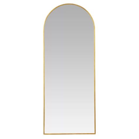 Aspire Modern Arch Floor Mirror | Wayfair.ca Modern Floor Mirrors, Arch Floor Mirror, Branded Mirrors, Gold Wall Mirror, Mirror Decals, Floor Length Mirror, Gold Mirror Wall, Free Mirror, Mirror Shapes