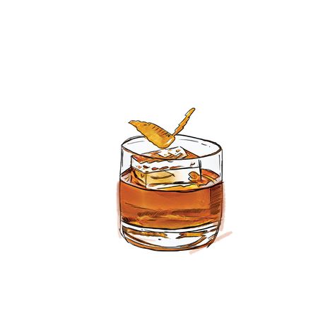 Manhattan Cocktail Illustration, Cocktail Vintage Illustration, Negroni Tattoo, Rum Illustration, Rum Aesthetic, House Cocktails, Cocktails Drawing, Sticker Board, Cocktails Vector