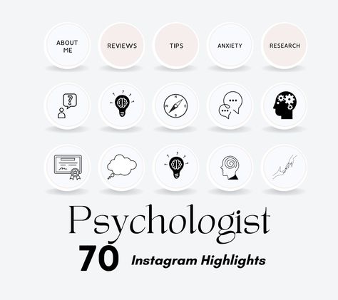 Psychologist Instagram highlight covers for therapists to promote their services on social media. Available in pastel colors and with a modern. #Psychologist_Instagram_Bio #Psychology_Highlights_Cover #Psychology_Bio_For_Instagram #Psychologist_Social_Media Psychology Highlights Cover, Psychologist Instagram Bio, Psychology Bio For Instagram, Psychologist Social Media, Psychology Instagram Post, Social Media Psychology, Instagram Story Template Aesthetic, Instagram Story Template Background, Build Your Instagram