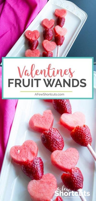 Valentines Day Treats: Valentine Fruit Wands Valentines Day Party For Kids, Fruit Wands, Valentines Party Food, Valentines Snacks, Day Party Ideas, Valentinstag Party, Valentine Desserts, Healthy Treat, Valentines Day Food