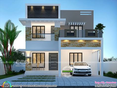 Best Modern House Design 1 Floor, Kerala House Design Modern Floor Plans, Kerala Modern House Design, Duplex Home Front Design Indian, 1750 Sq Ft House Plans, Village House Design Indian Plan, Modern House Plans 4 Bedroom, 2 Storey House Design Modern Floor Plans, Home Plans Indian