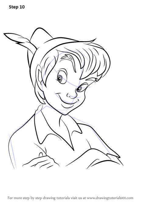 How To Draw Peter Pan, Peter Pan Drawing Ideas, Peter Pan Drawing Sketches, Peter Pan Drawing Easy, How To Draw Disney Characters, Peter Pan Sketch, Peter Pan Cartoon, Peter Pan Drawing, Pan Drawing