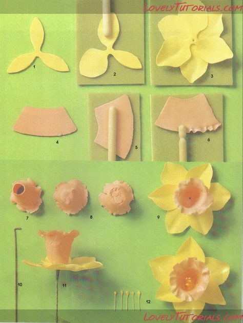 narciso Sugar Paste Flowers, Fondant Flower Tutorial, Icing Flowers, Cake Topper Tutorial, Fondant Tutorial, Gum Paste Flowers, Fondant Flowers, Fondant Figures, Sugar Craft