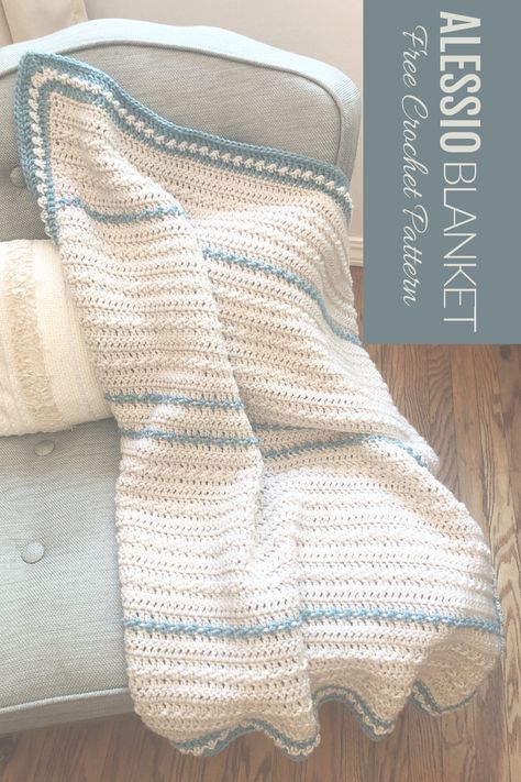 Free Crochet Baby Blanket Pattern | Alessio Blanket - ChristaCoDesign Baby Blanket Crochet Pattern Easy, Baby Boy Crochet Blanket, Crochet Baby Blanket Pattern, Crochet Baby Blanket Free Pattern, Crochet Unique, Easy Crochet Baby Blanket, Crocheted Blanket, Crocheting Ideas, Crochet Blanket Designs