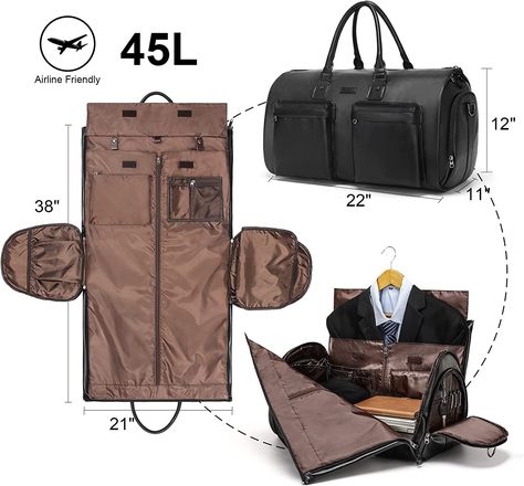 Suit Carrier Bag Travel, Carry On Garment Bag, Suit Travel Bag, Garmet Bag, Leather Garment Bag, Suit Carrier, Mens Duffle Bag, Suit Bag, Bag For Travel