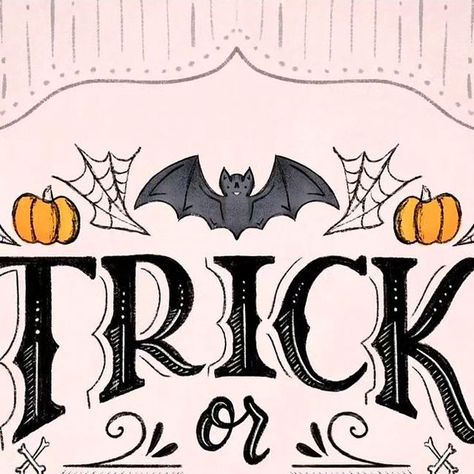 Meagan Griffin on Instagram: "It's October 3rd! 🎃💀🕷️  #procreateartist #ghostillustration #halloweenillustration #illustration #womenofillustration #womenoftype #handlettered #handlettering #typography #typographic #typeart #ladieswhodesign #spooktoberbyal23 #graphicdesign #freelanceartist #graphicdesigner #inktober #packagingdesign #trickortreat #letteringstylechallenge #scaryandsweet2023" October Typography, Its October 3rd, Halloween Text, October 3rd, Halloween Illustration, Lettering Style, Freelance Artist, Types Of Art, Trick Or Treat