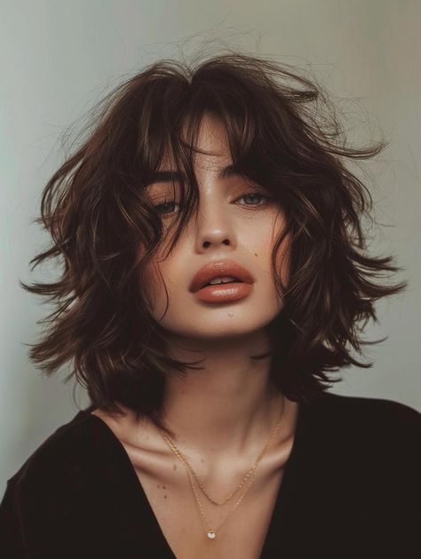 Shaggy Bob Haircut: Versatile and Trendy Styles Shaggy Female Hair, Long Bob Haircut With Layers Brunette, Plus Short Hair, Shoulder Length Wavy Haircuts With Bangs, Shaggy Lob Thick Hair, Soft Shaggy Bob, Shaggy Bob With Side Bangs, Shaggy Wavy Hair Short, Soft Shaggy Hair