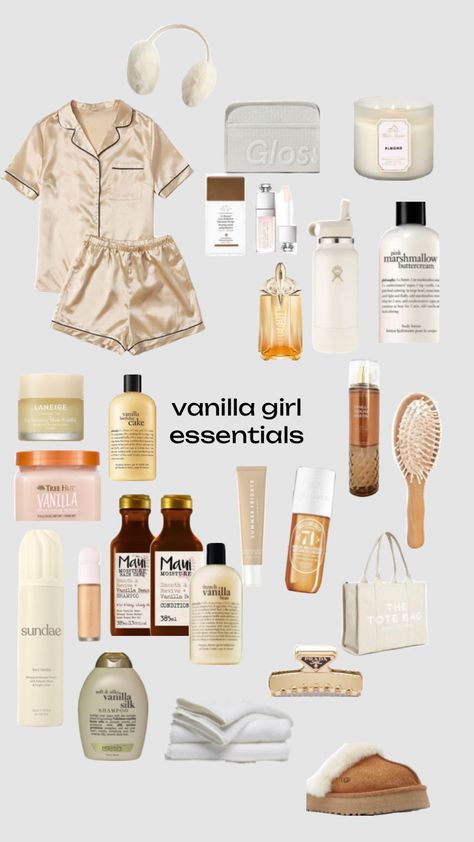 Vanilla Girl Essentials, Vanilla Girl Aesthetic, Girl Essentials, Beauty Routine Checklist, Cute Nike Outfits, Vanilla Girl, Aesthetic Outfit Ideas, Pretty Skin Care, Pretty Skin