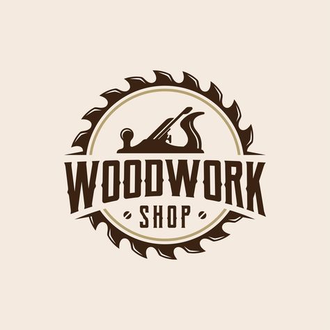 Woodwork Logo, Logo Tim, Woodwork Shop, Label Ideas, Handmade Logo, Woodworking Logo, Woodworking Clamps, Wood Works, Retro Logos