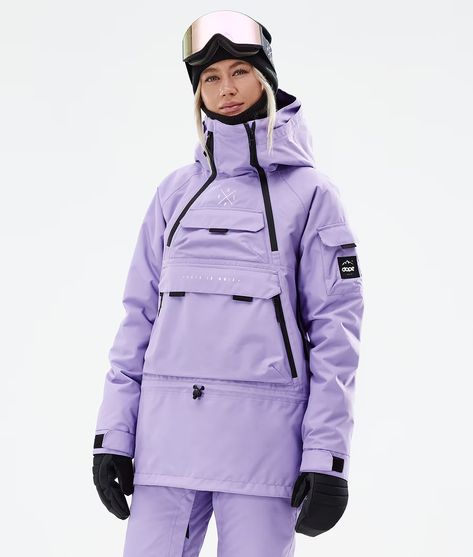 Ski Outfits For Women, Purple Ski Jacket, Dope Snow, Dope Jackets, Outfit Collection, Anna Karina, Womens Snowboard, Snow Skirt, Ski Outfit