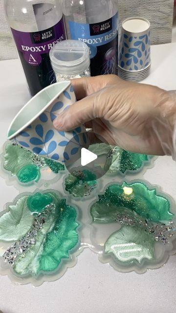 SharableArt by Shara Johnson on Instagram: "Just Watching the Process 👀  I think this is the first time I have used this coaster mold. I am loving how they turned out. These will need a little sanding, the sides are extremely sharp. If you have a mold with this glass cut top, make sure you DON’T top coat it. You will loose the beauty of the cut. Don’t ask me how I know…😅  @lrisystore for my gorgeous glitter. 15% off with code Sharableart   @letsresin for my crystal clear resin 😍 I have a link to their store at the top of my page in the bio.   @temu for molds, mica powder and more  #glasscut #glitter #chunkyglitter #resinartist #geodeart #artist #epoxy #glitterart #glitterlines #tutorial #geode #watchthepour #micapowder #mixit #resincreations #abstract #resindish #coasters #inspiration # Coaster Mold, Diy Resin Crystals, Abstract Resin Art, Diy Resin Projects, Geode Art, Tea Coaster, Diy Epoxy, Glitter Art, Resin Tutorial