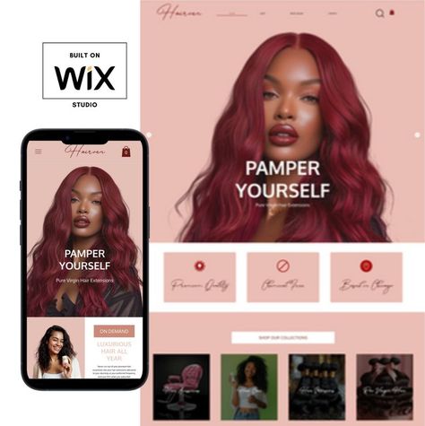 This Wix Hair Website Template is specially built and tailored for Hair Extensions businesses, Hair Stylists or Hair salons. It is built with Wix Studio, which is a very sleek Wix editor and its very simple to edit for business owners. It's has an inbuilt online store, online booking setup if you offer hair installation or any type of hair stylist services. It is perfect for both new and experienced people in the beauty industry. 𝗟𝗜𝗩𝗘 𝗗𝗘𝗠𝗢: https://wixfresh.wixstudio.io/hair-extensions-4 Hair Installation, Google Site Templates, Coffee Site, Pink Hair Extensions, Hair Website, Template Cute, Wix Website Templates, Template Notion, Simple Website