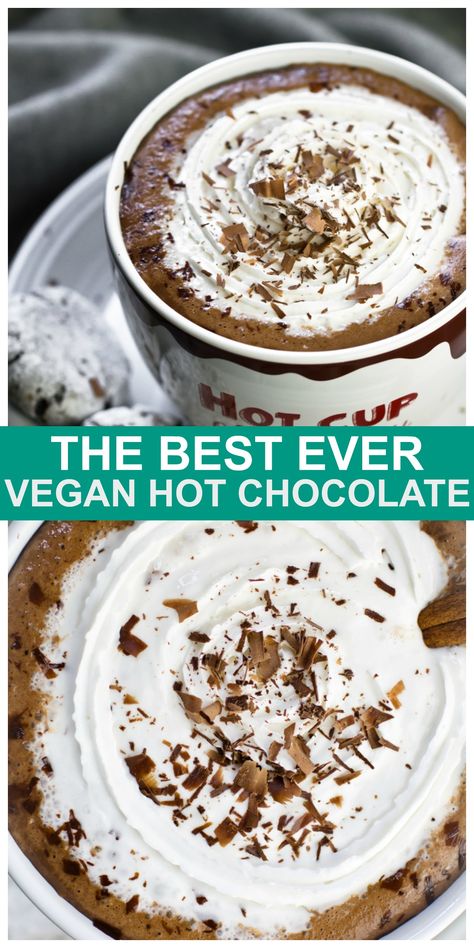 Best Vegan Hot Chocolate, Vegan Hot Chocolate Crockpot, Vegan Hot Chocolate Recipe, Vegan Xmas, Christmas Vegan, Vegan Drinks Recipes, Crockpot Hot Chocolate, Vegan Hot Chocolate, Indoor Camping