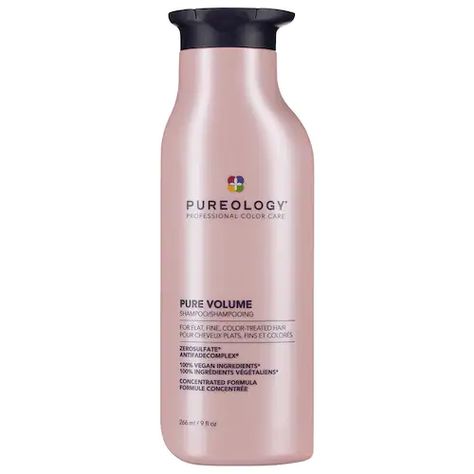 Pure Volume Shampoo - Pureology | Sephora Fine Flat Hair, Volume Shampoo, Feuille Eucalyptus, Hair Concerns, Eucalyptus Leaf, Thickening Shampoo, Aromatherapy Blends, Animal Products, Volumizing Shampoo