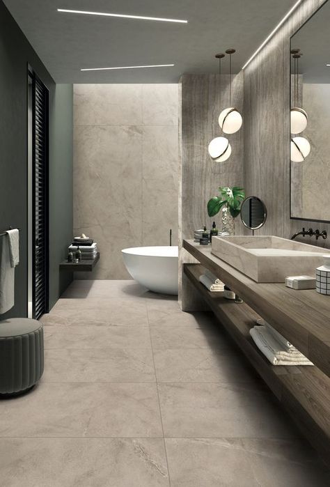 20 Best Bathroom Floor Tile Ideas - Decoholic Stone Inspired Bathroom, Natural Stone Tiled Bathrooms, Elegant Bathroom Tile Ideas, Grey Porcelain Tile Floor Bathroom, Stone Tiled Bathrooms, Grey Stone Bathroom Floor, Bathroom Floor Beige, Stone Look Porcelain Tile Bathroom, All Stone Bathroom