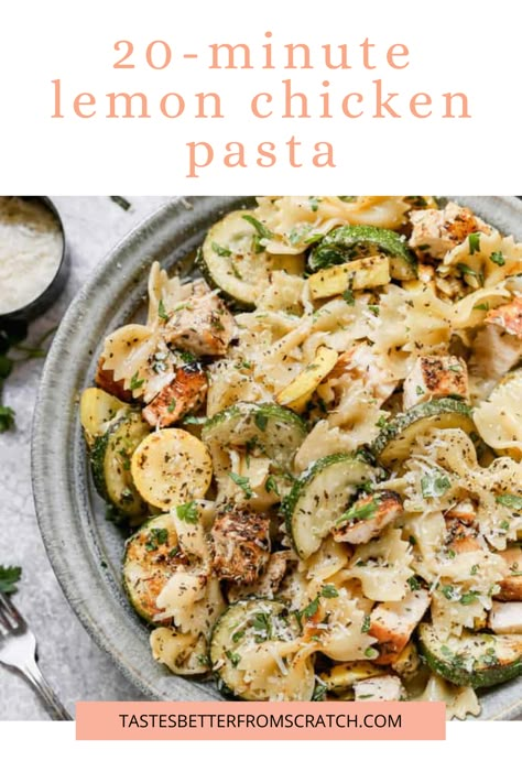 Lemon Chicken With Zucchini, Different Chicken Recipes Dinners, Lemon Chicken Pasta With Zucchini, 10 Minute Chicken Recipes, Chicken Veggie Dinner Recipes, Healthy Chicken Recipes Pasta, Delicious Birthday Dinner Recipes, Lemon Zest Chicken Pasta, Pasta Dinners With Chicken