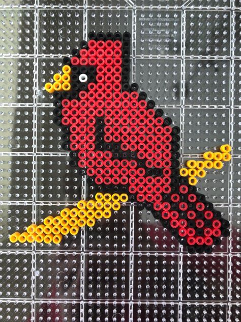 This is so cool! Cardinal Perler Bead Patterns, Easy Perler Beads Ideas, Melty Beads, Iron Beads, Perler Beads Designs, Love To Shop, Beaded Keychains, Craft Sale, Perler Bead Patterns