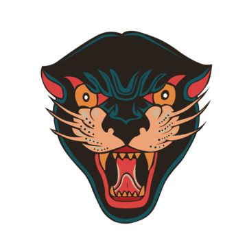 Lion Face Illustration, Panther Snarling, Jaguar Face Tattoo, Jaguar Head Tattoo, Panther Face Tattoo, Tattoo Old School Black, Jaguar Face, Black Panther Animal, Black Panther Face