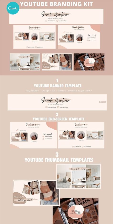 Youtube Branding Ideas, Youtube Questions, Youtube Branding Kit, Youtube Branding, Branding Kits, Youtube Thumbnail Design, Youtube Design, Youtube Channel Art, Website Template Design