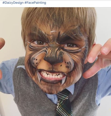 Werewolf Makeup Kids, Werewolf Face Paint, Werewolf Face, Wolf Face Paint, Werewolf Makeup, Book Character Costumes, Character Costume, Wolf Face, Kids Face Paint