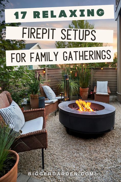 Relaxing backyard firepit areas with comfy chairs and ambient lighting, perfect for family gatherings. Pergola With Fire Pit Backyard, Firepits Backyard Ideas Seating Areas, Backyard Fire Pit Ideas Lounge Areas, Granite Fire Pit, Fire Pit Pergola, Backyard Campfire, Decomposed Granite, Rectangular Fire Pit, Fire Pit Area