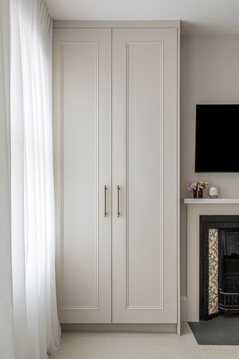 Lara Clarke Interiors | West London Home Before After Design, Bedroom Built In Wardrobe, Joinery Design, Million Followers, London Home, Wardrobe Design Bedroom, Bedroom Door, Design Bedroom, Wardrobe Design