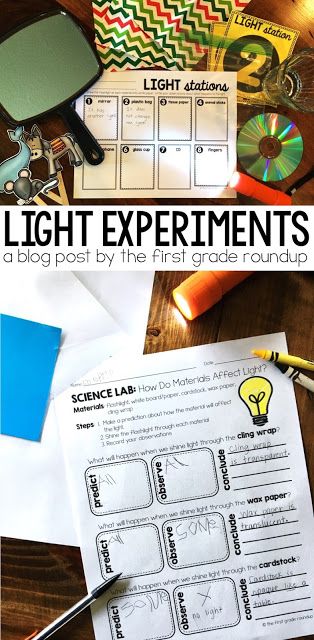 Light & Materials Science Experiments - Firstgraderoundup Light Science Experiments, Ks1 Science, Stem Kids, Light Experiments, Middle School Projects, Core Knowledge, Light Science, Light Unit, 1st Grade Science