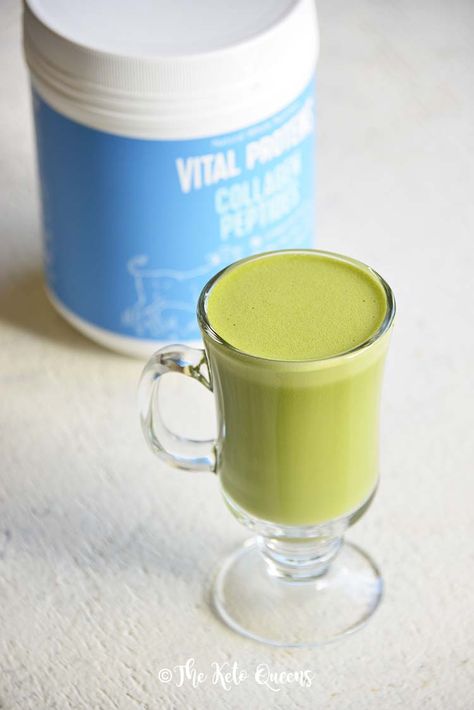 Bulletproof Matcha Latte Recipe. Vital Protein collagen peptides. Vital Proteins Collagen Peptides, Matcha Latte Recipe, Matcha Tea Powder, Vital Proteins, Latte Recipe, Matcha Powder, Clarified Butter, Collagen Peptides, Matcha Latte