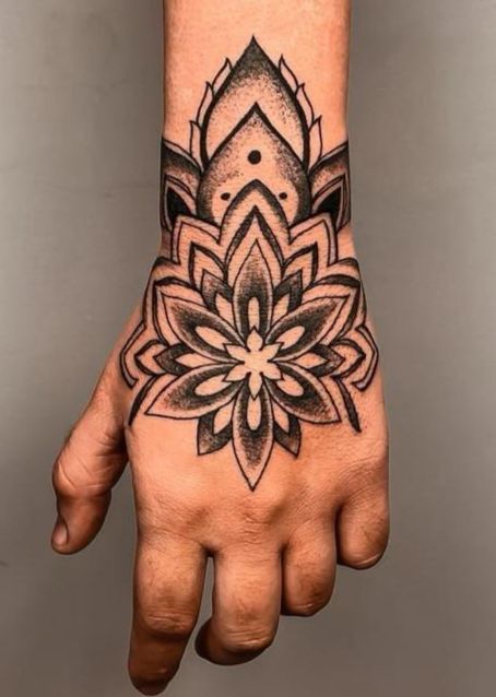 Hand Flower Tattoo Men, Hand Tattoos For Guys Men Design, Tatto Clock, Ace Tattoo, Thumb Tattoos, Outer Forearm Tattoo, Karma Tattoo, Forearm Band Tattoos, Band Tattoo Designs