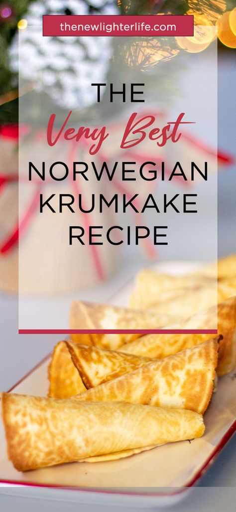 Norwegian Krumkake Recipe, Norwegian Krumkake, Krumkake Recipe, Norwegian Cookies, Norwegian Cuisine, Norwegian Recipes, Viking Food, Nordic Recipe, Norwegian Christmas