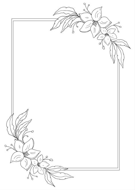 #flowerframe #flowers #drawing #vactor Flower Drawing Design Border, Flower Page Design, Floral Cover Page Design, Floral Boarder Drawing, Page Borders Design Flower, Rose Frame Drawing, Flowers Boarder Design, Frame Border Design Aesthetic Pastel, Flower Frame Design Simple