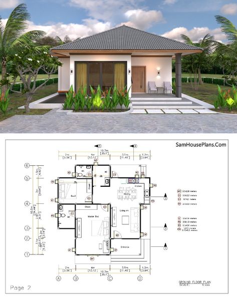 small house floor plans Small Dream House, Unique Small House Plans, Small Lake Houses, Small Beach Houses, Flat Roof House, Indian House Plans, Craftsman Cottage, Little House Plans, Rustic House Plans