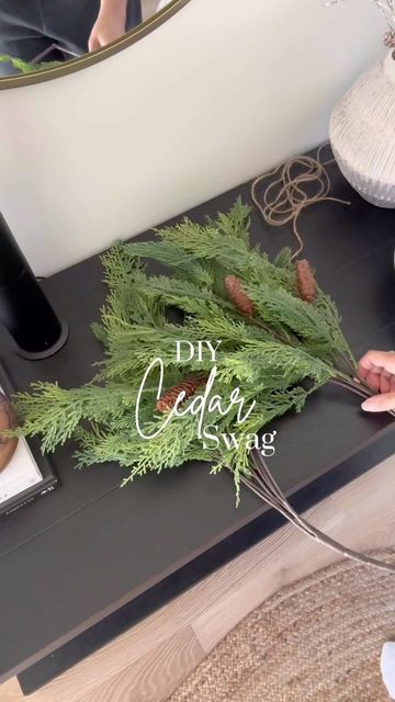 Diana ✨ Home Style & Design on Instagram: "Easy DIY cedar swag for the Holidays! Buying so many wreaths and swags can be pricy decorating for the Holidays. So here is an easy way to create a swag for anywhere in your home. 🌲Click on link in Bio to Shop & Create! Follow me @Whitcomb_home on LTK app #christmasdecor #diyhomedecor #diychristmasdecor #diyhomeprojects #diychristmas #diyholiday #diyholidaydecor #bathroomselfie #holidaydecorating #neutralhomedecor #marblebathroom #holidayhacks #chri Cedar Swag Diy, Cedar Swag, Christmas Hacks, Diy Holiday Decor, Diy Holiday, Home Style, Christmas Decor Diy, Style Design, Christmas Fun