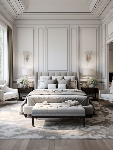 Long Bedroom Ideas, Classical Bedroom, Bedroom With Sitting Area, Classical Interior, Bedroom Seating, Luxury Bedroom Master, Classic Bedroom, Modern Bedroom Design, Master Bedrooms Decor