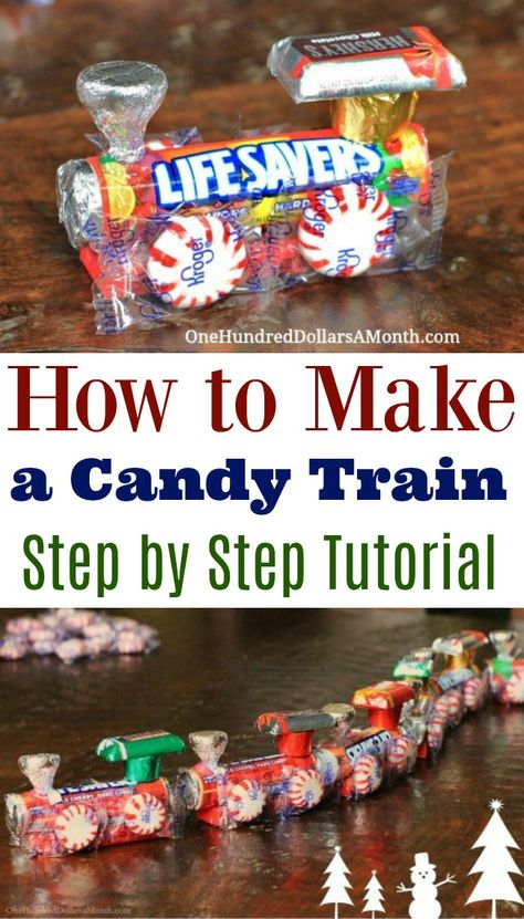 Easy Kids Christmas Crafts, Kids Christmas Crafts, Easy Kids Christmas, Candy Train, Christmas Candy Crafts, Candy Sleigh, Diy Christmas Candy, Kids Christmas Crafts Easy, Christmas Candy Gifts