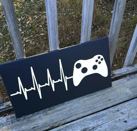 Gamer Wall Art, Art Ideas For Teens, Boys Game Room, Gamer Decor, Game Room Wall Art, Video Game Decor, Boys Room Ideas, Gamer Room Decor, Boy Bedroom Design