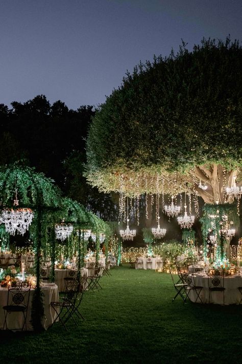 Experience the enchantment of a wedding reception under the stars at Villa Aurelia in Rome. This magical evening features a beautifully lit garden adorned with elegant chandeliers, creating a romantic and unforgettable atmosphere. Perfect for couples dreaming of a fairytale celebration in a historic setting.

Photos: @danieleandmarilia @andreapatrizifloraldesigner @EvaPresuttiWP

#weddingreceptiondecor #weddingchandelier #weddingreceptiondecor #weddingtablesettings Dreamy Decor, Dream Wedding Decorations, Wedding Planning Decor, Dream Wedding Venues, Outdoor Dinner, Wedding Decor Style, Dream Wedding Ideas Dresses, Future Wedding Plans, Forest Wedding