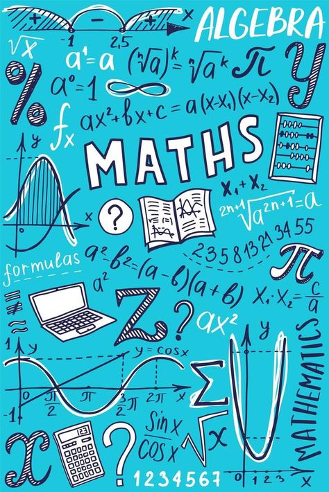 Maths symbols icon set. Algebra or mathematics subject doodle design. Education and study concept. Back to school background for notebook, not pad, sketchbook. Hand drawn illustration. Maths Illustration Art, Mathematics Cover Page Aesthetic, Maths Aesthetic Wallpaper School, Math Design Ideas Border, Math Book Cover Design For School, Math Border Design Aesthetic Portrait, Math Symbols Art Aesthetic, Math Notebook Cover Design, Mathematics Notebook Cover